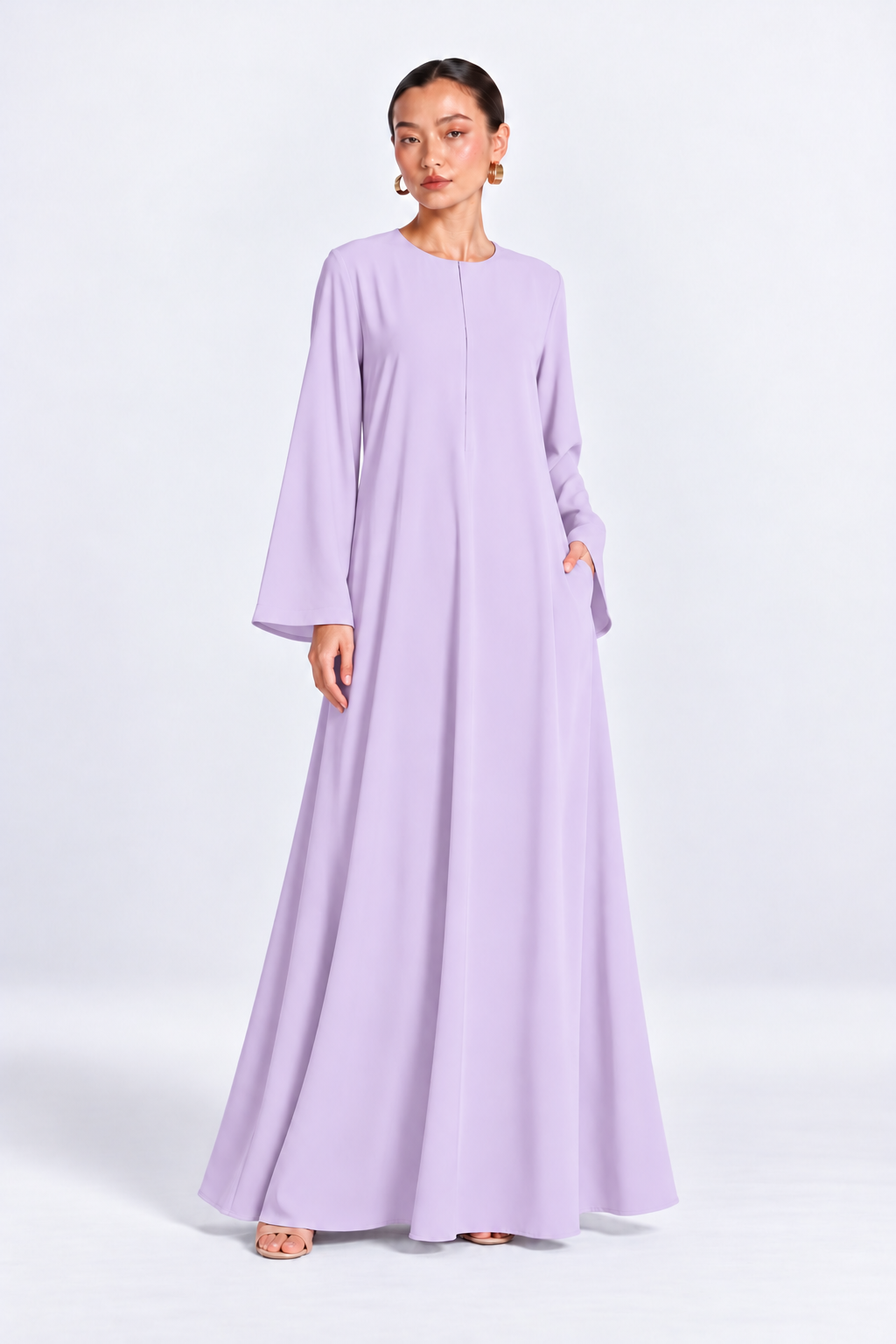Basic Nidha Abaya Inner in Lilac