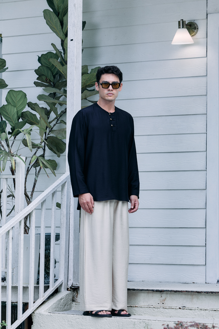 Terra Linen Top in Black