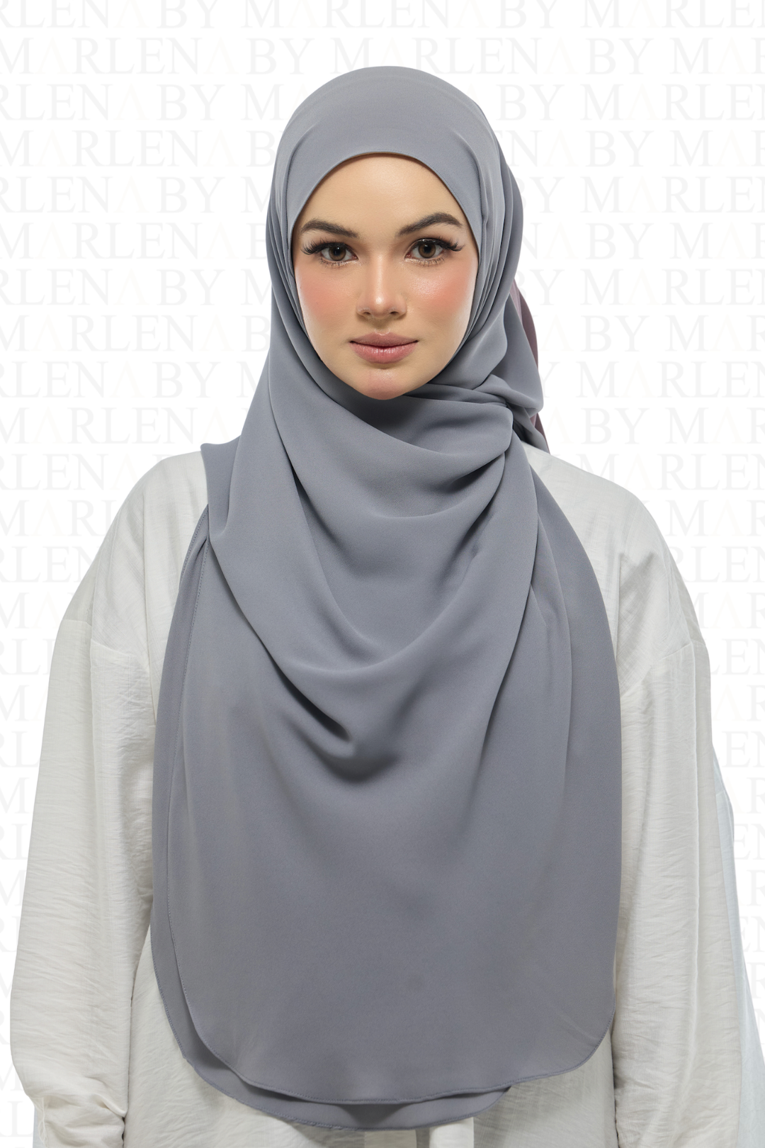 Leya Curved Tie Back Korean Chiffon Shawl