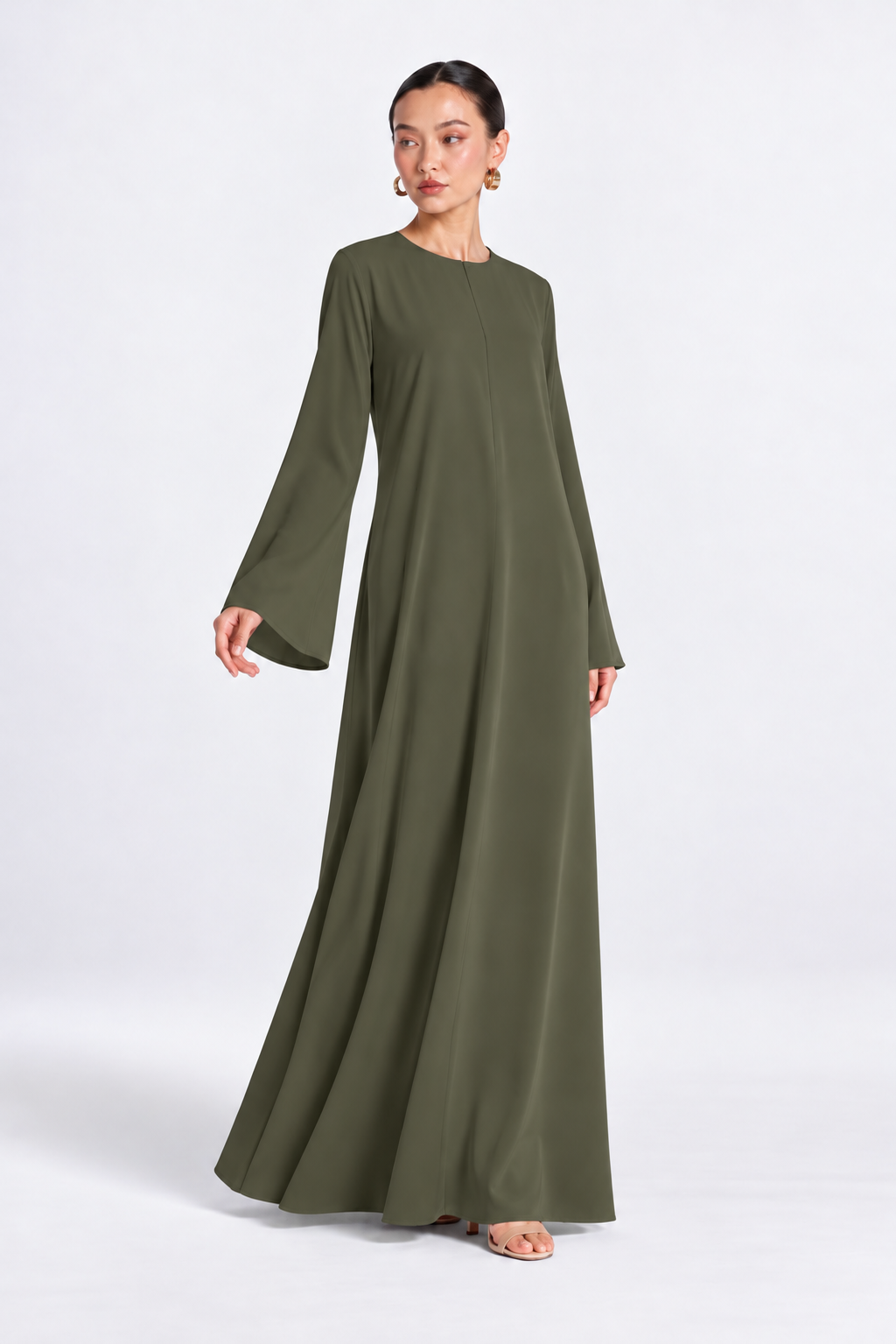 Basic Nidha Abaya Inner in Olive
