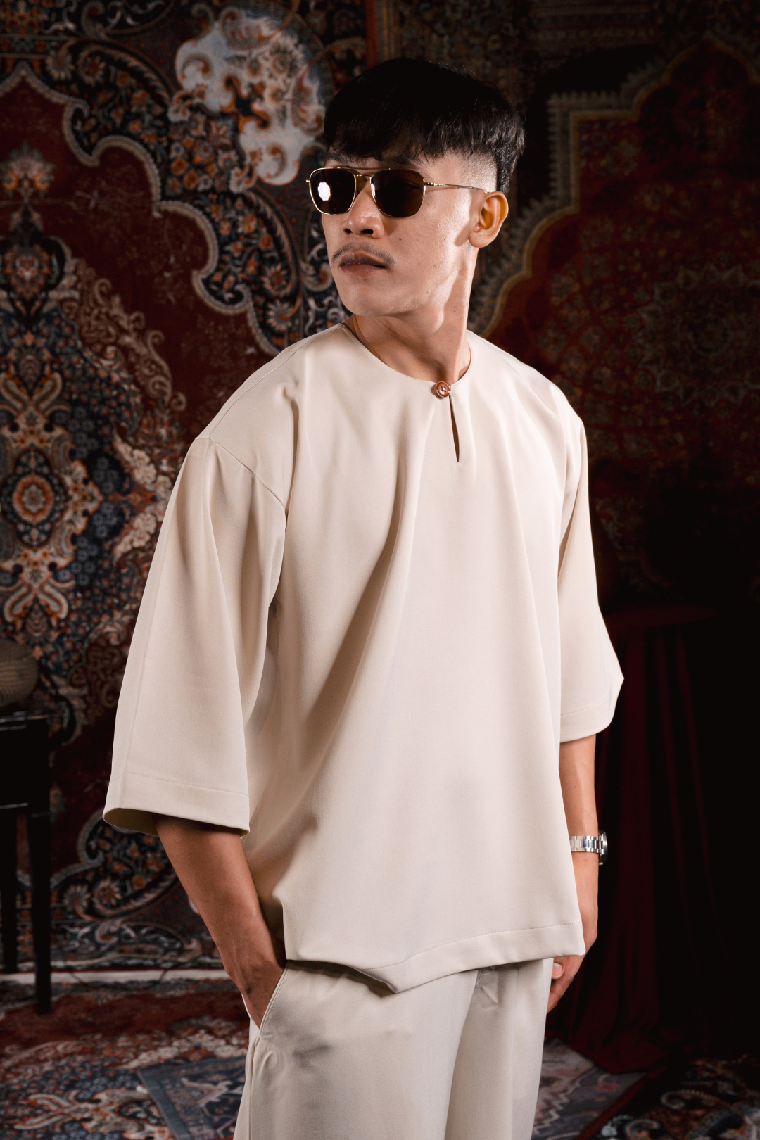 Bentara Baju Melayu in Soft Beige