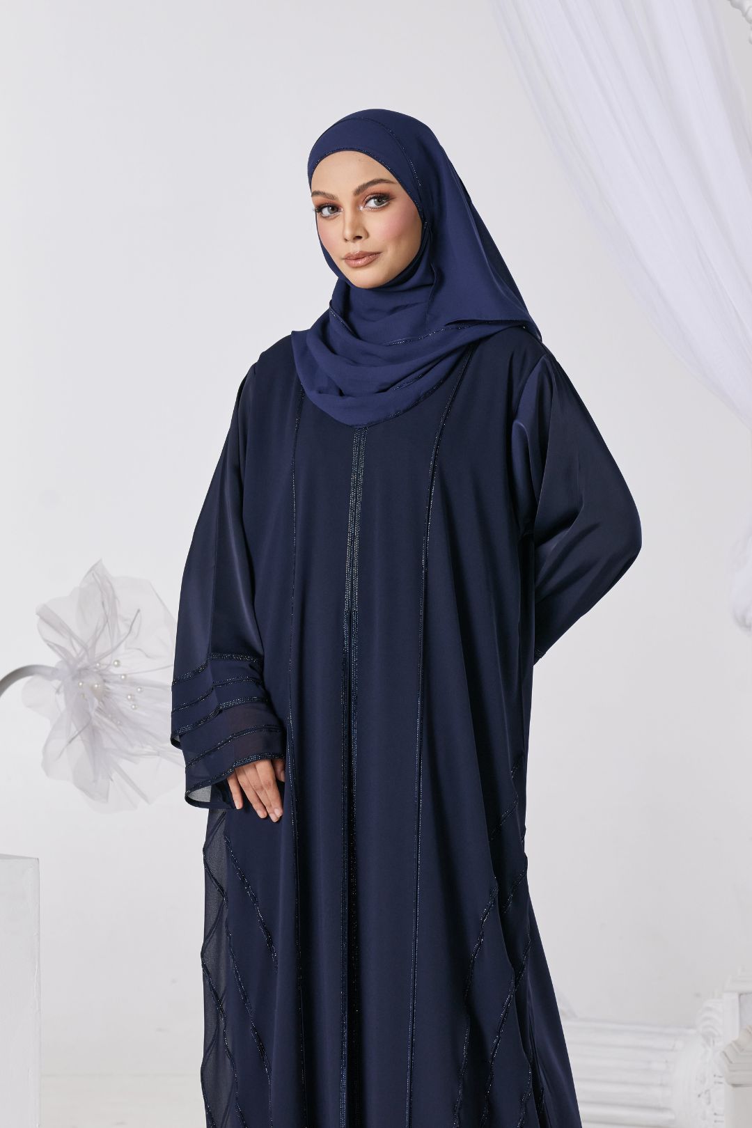 Rahma Abaya in Navy Blue