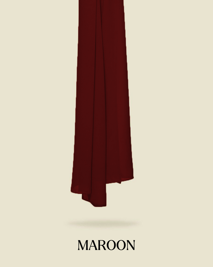 Leya Curved Tie Back Korean Chiffon Shawl