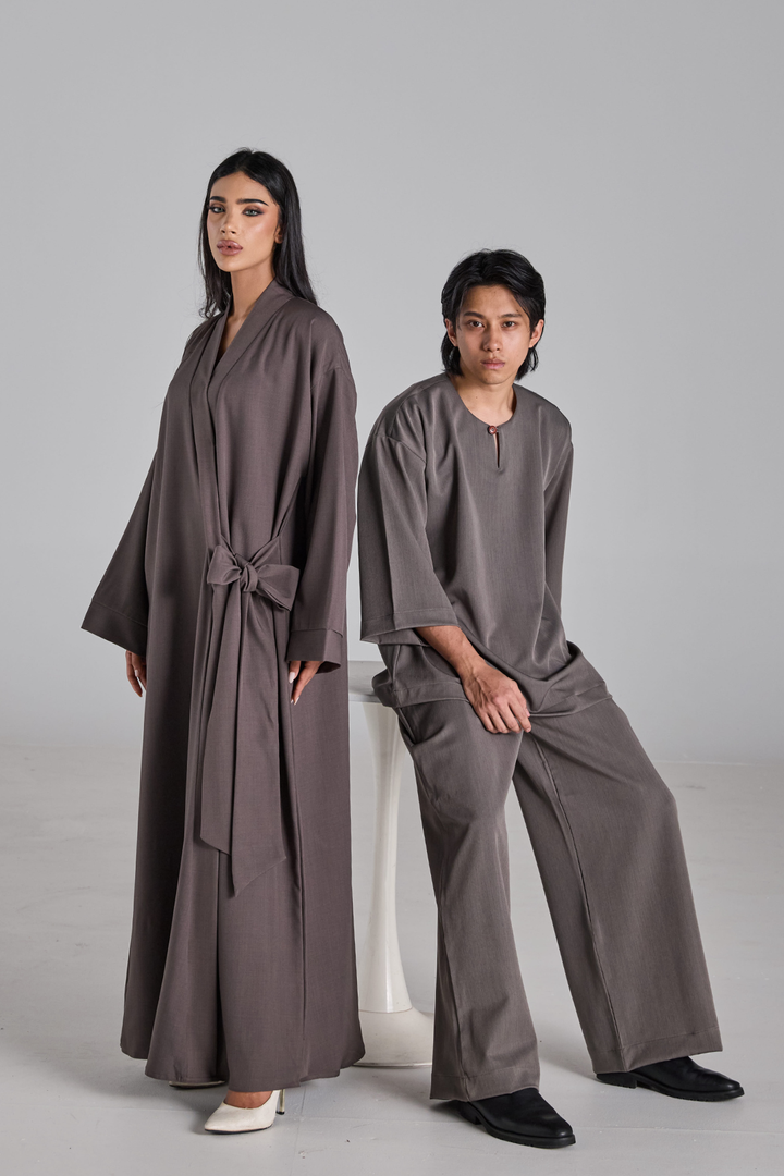 Taline Abaya in Smoke Grey