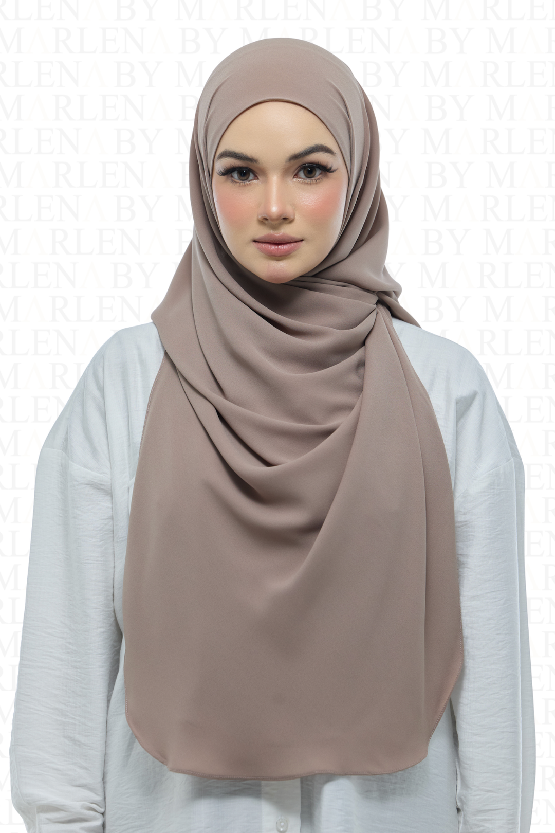 Leya Curved Tie Back Korean Chiffon Shawl