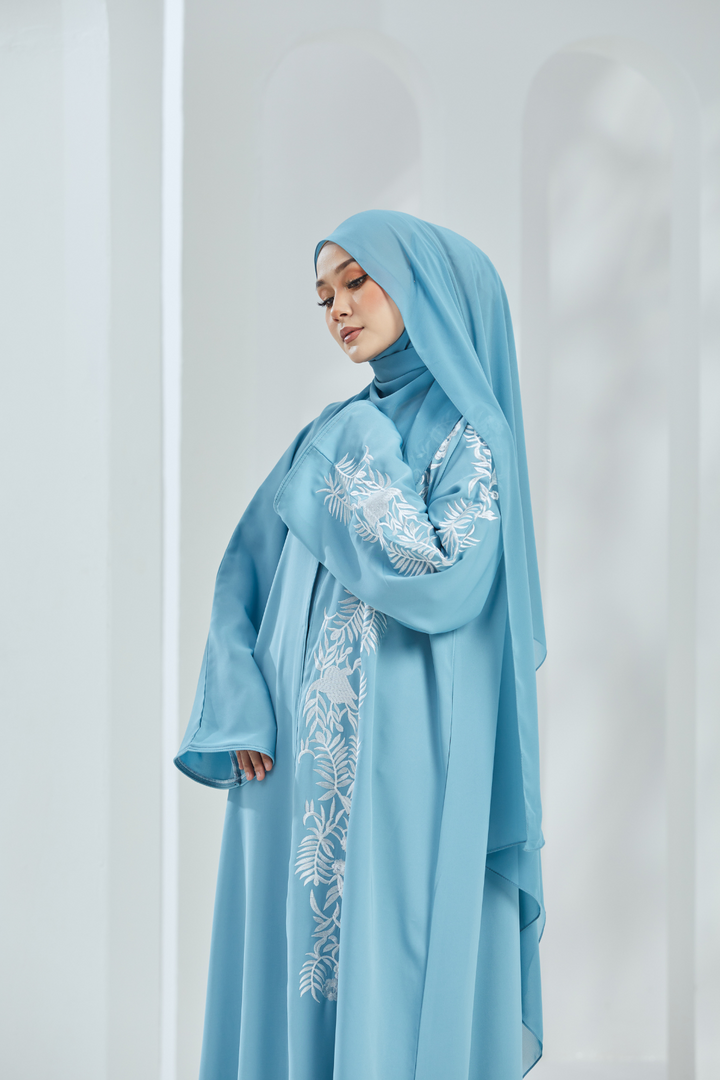 Nawwar Abaya in Sky Blue