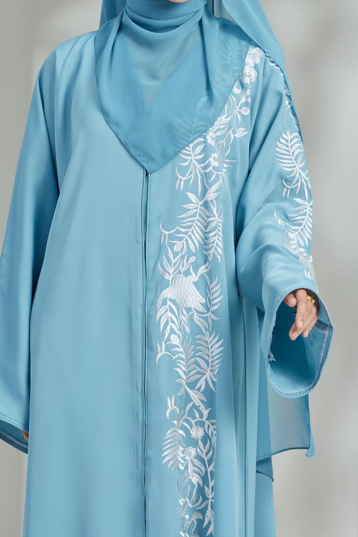 Nawwar Abaya in Sky Blue