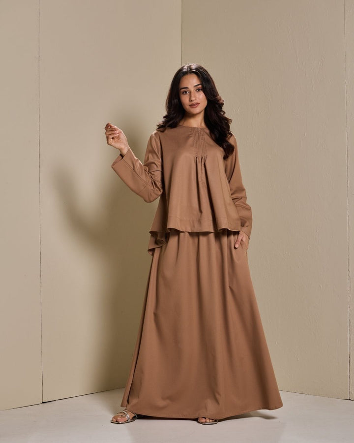 Maya Skirt Set in Camel Brown
