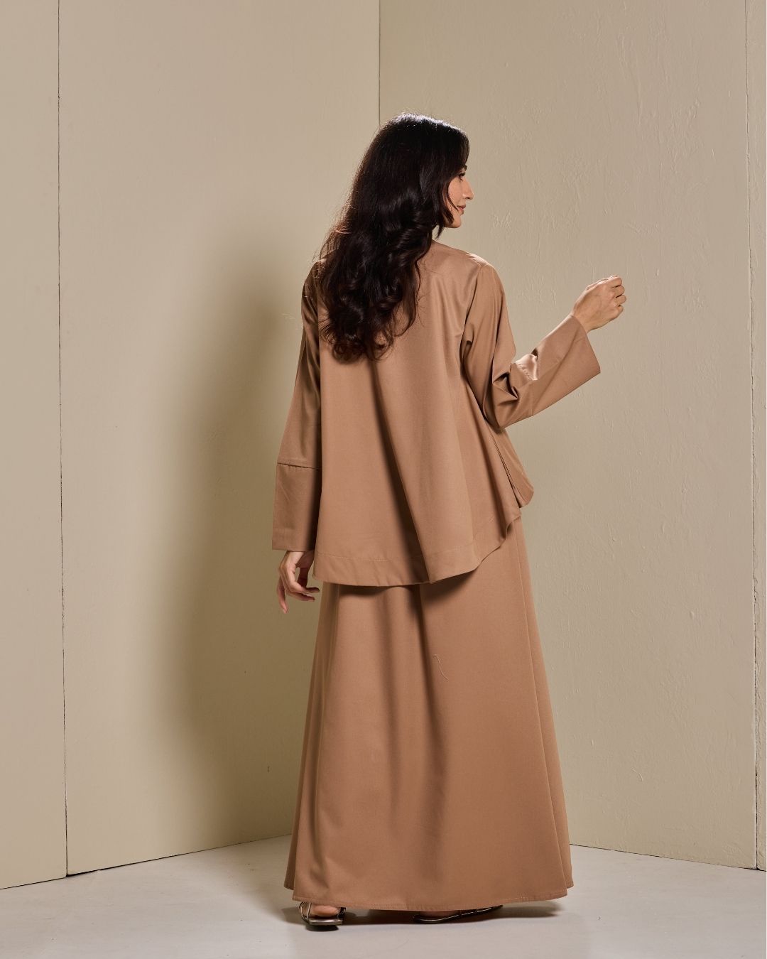 Maya Skirt Set in Camel Brown