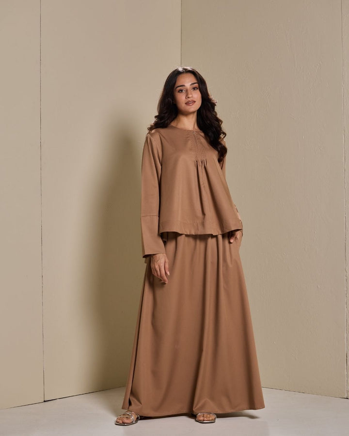 Maya Skirt Set in Camel Brown
