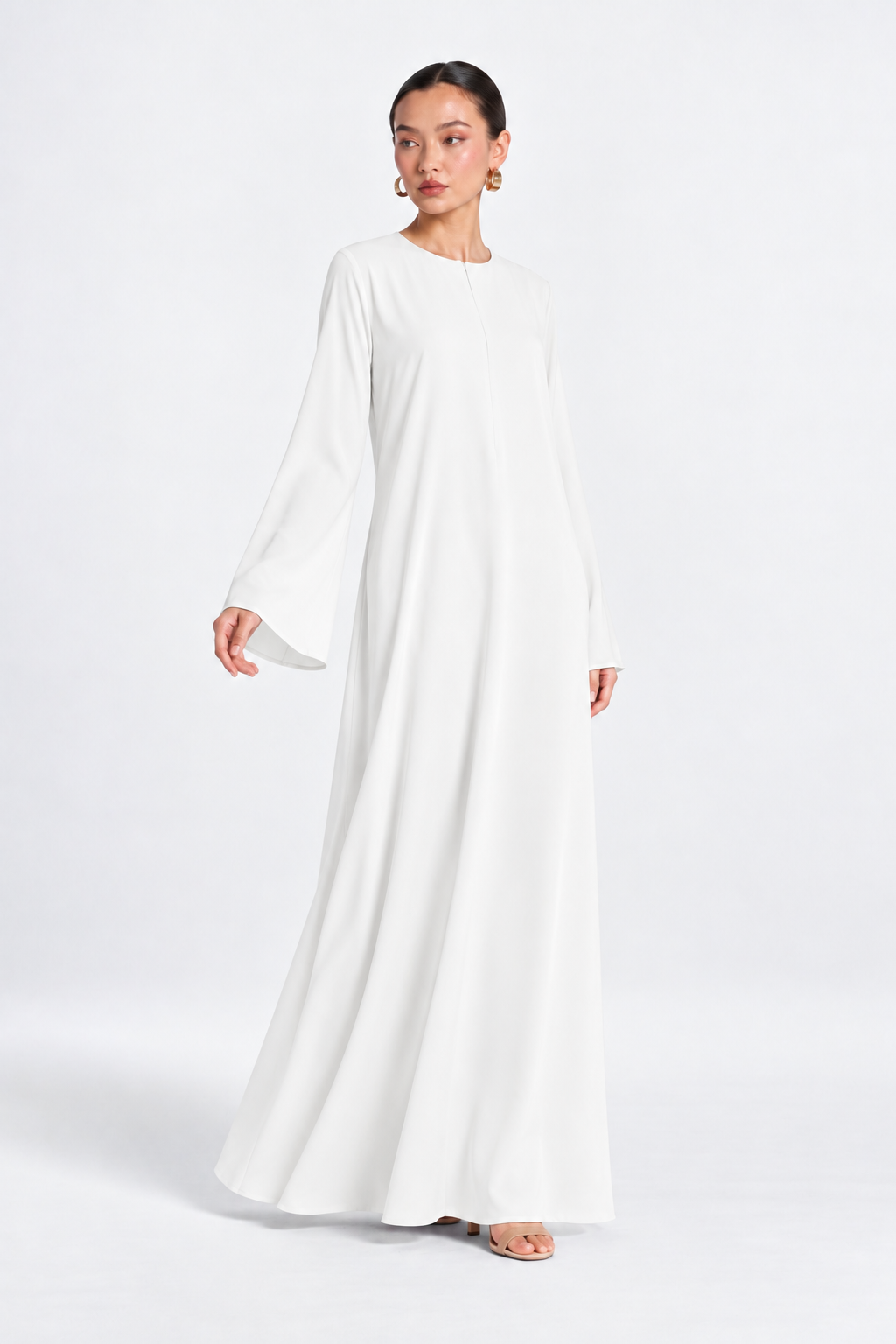 Basic Nidha Abaya Inner in White