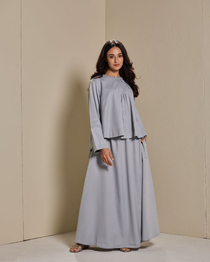 Maya Skirt Set in Light Grey