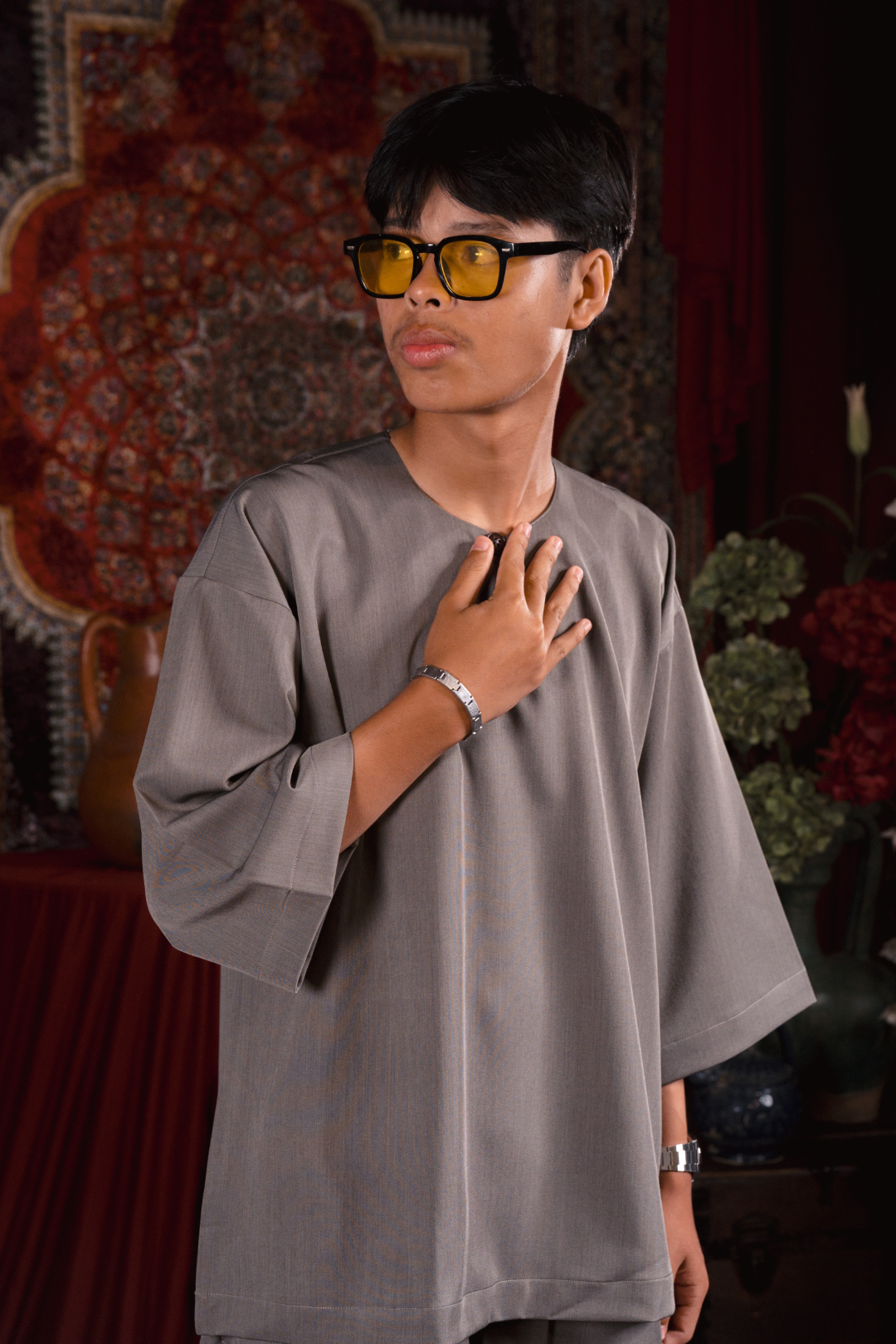 Bentara Baju Melayu Grey