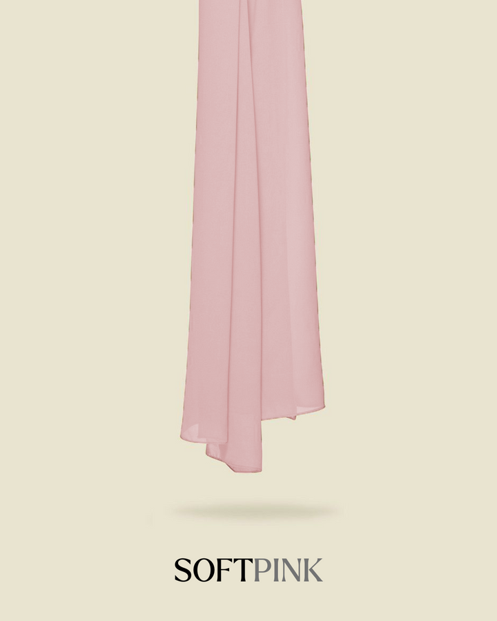 Leya Curved Tie Back Korean Chiffon Shawl