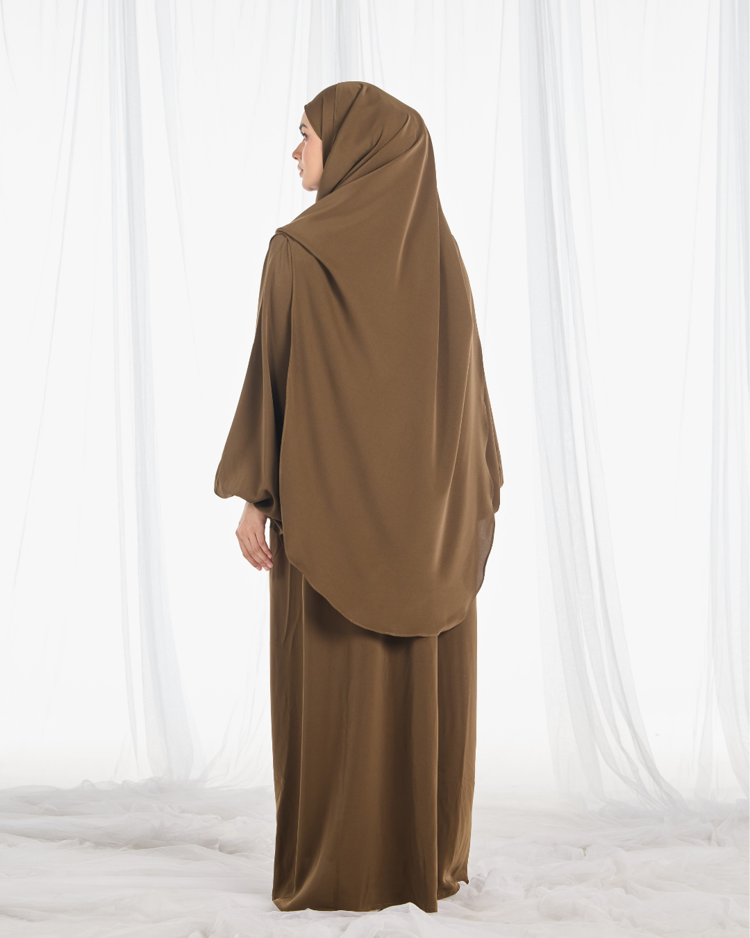 PO III : Warda Khimar Umrah Set in Olive