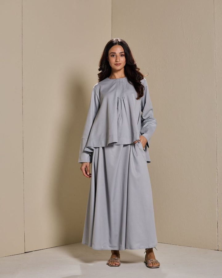 Maya Skirt Set in Light Grey