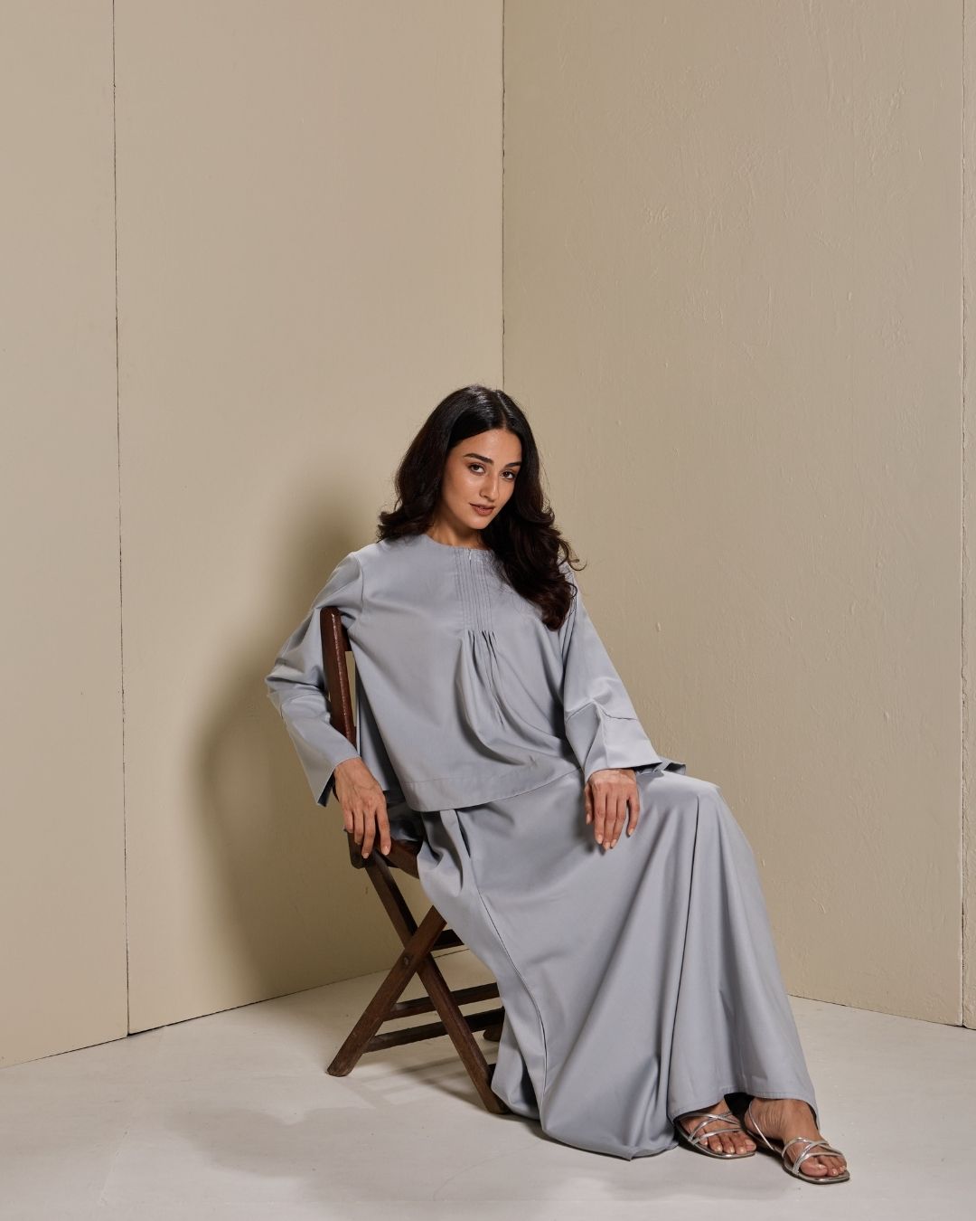 Maya Skirt Set in Light Grey