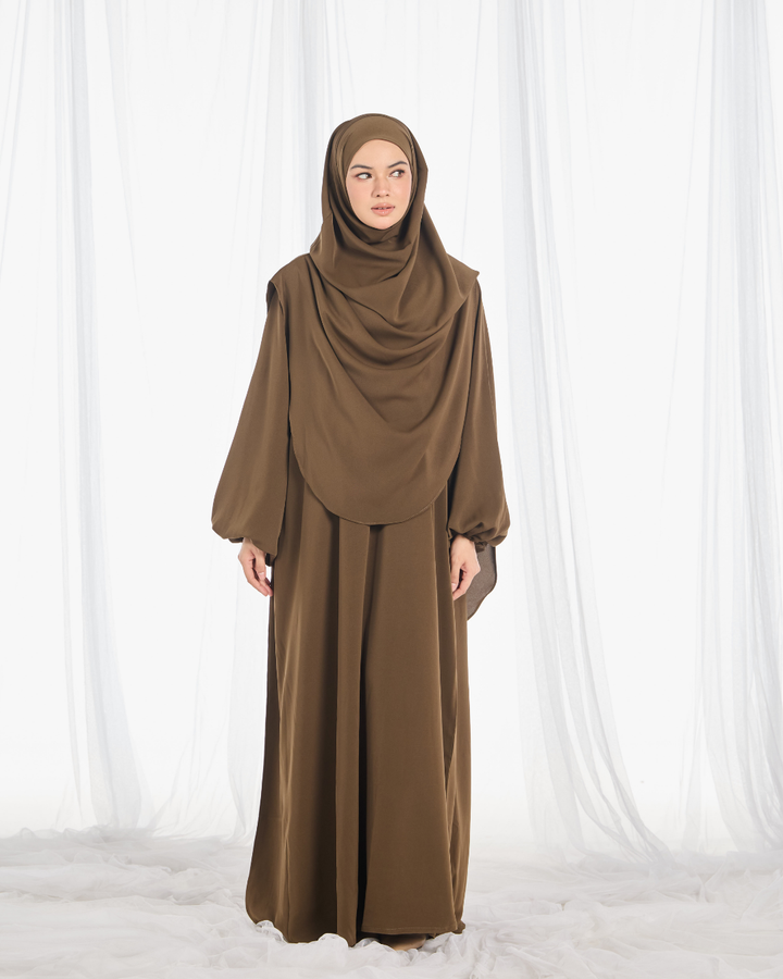 PO III : Warda Khimar Umrah Set in Olive
