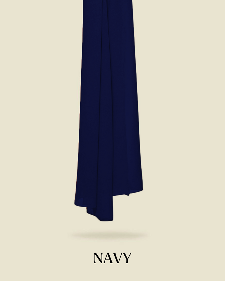 Leya Curved Tie Back Korean Chiffon Shawl