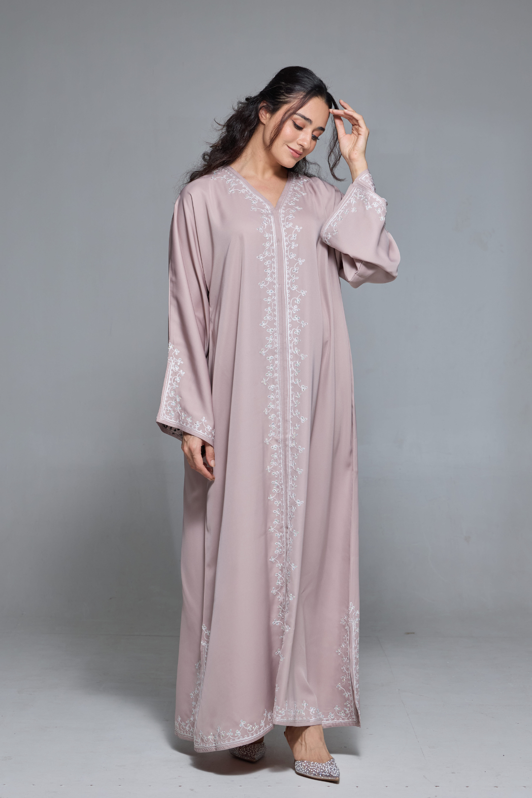Nydia Abaya in Light Pink