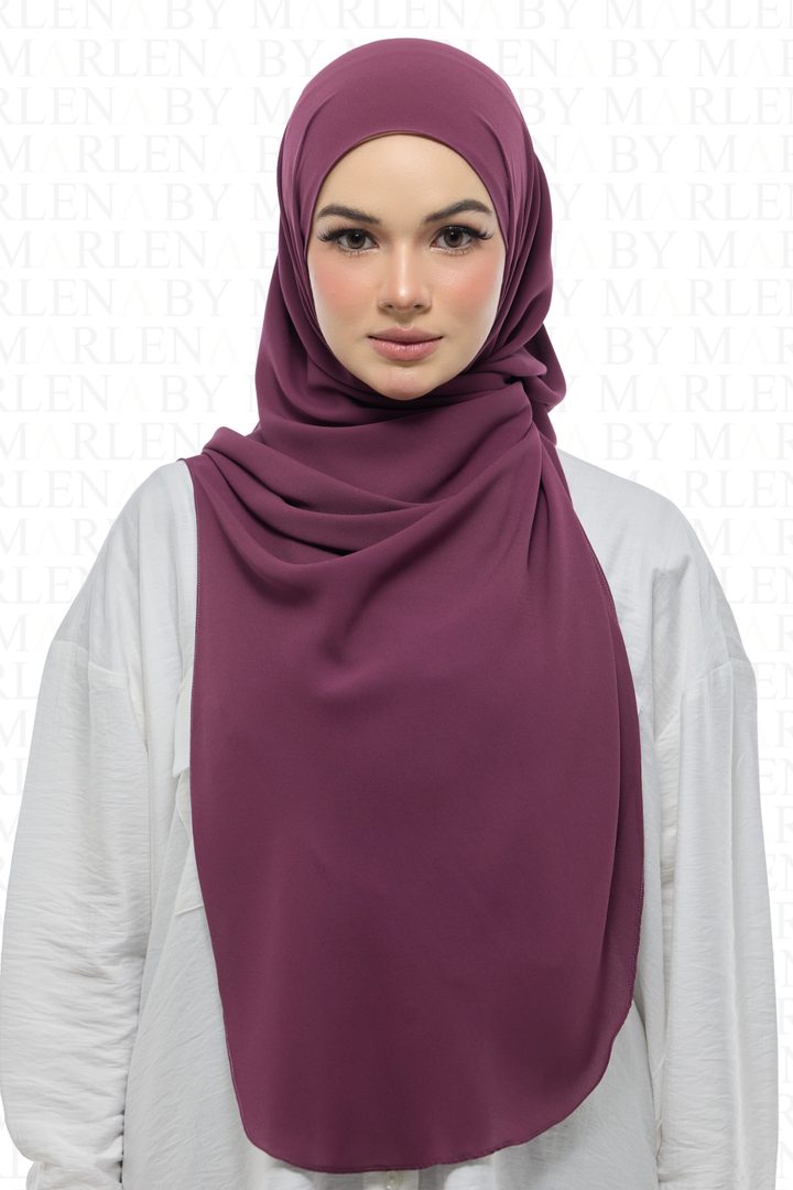 Leya Curved Tie Back Korean Chiffon Shawl