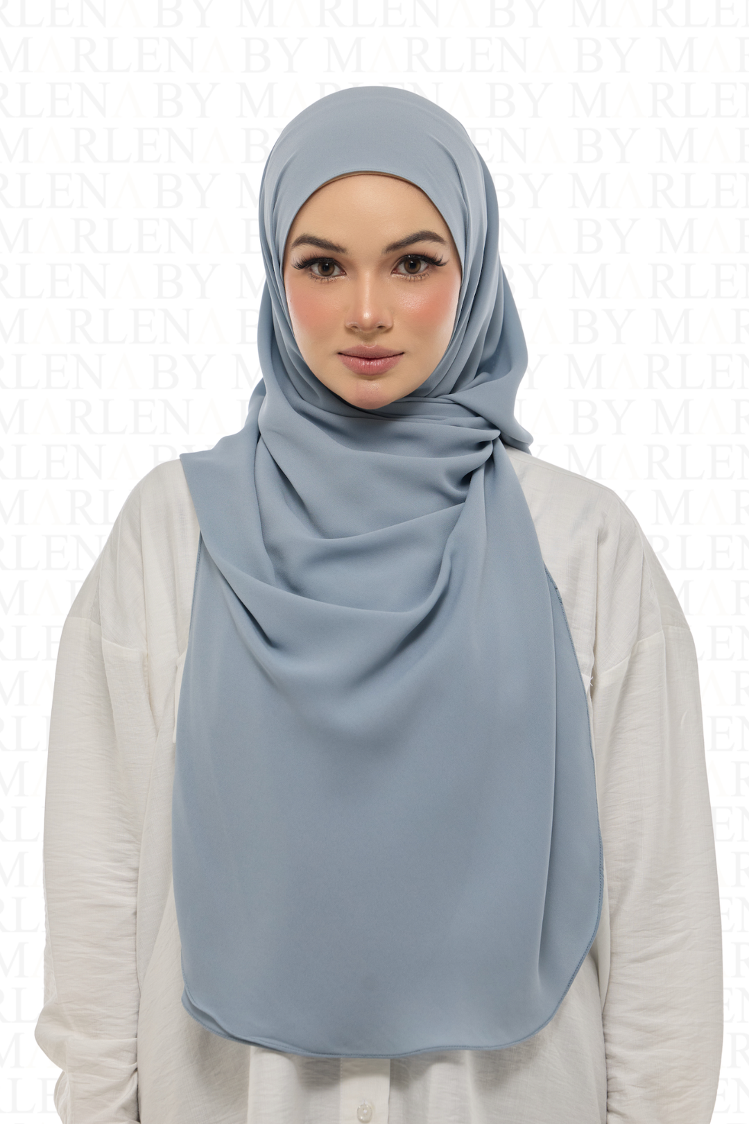 Leya Curved Tie Back Korean Chiffon Shawl