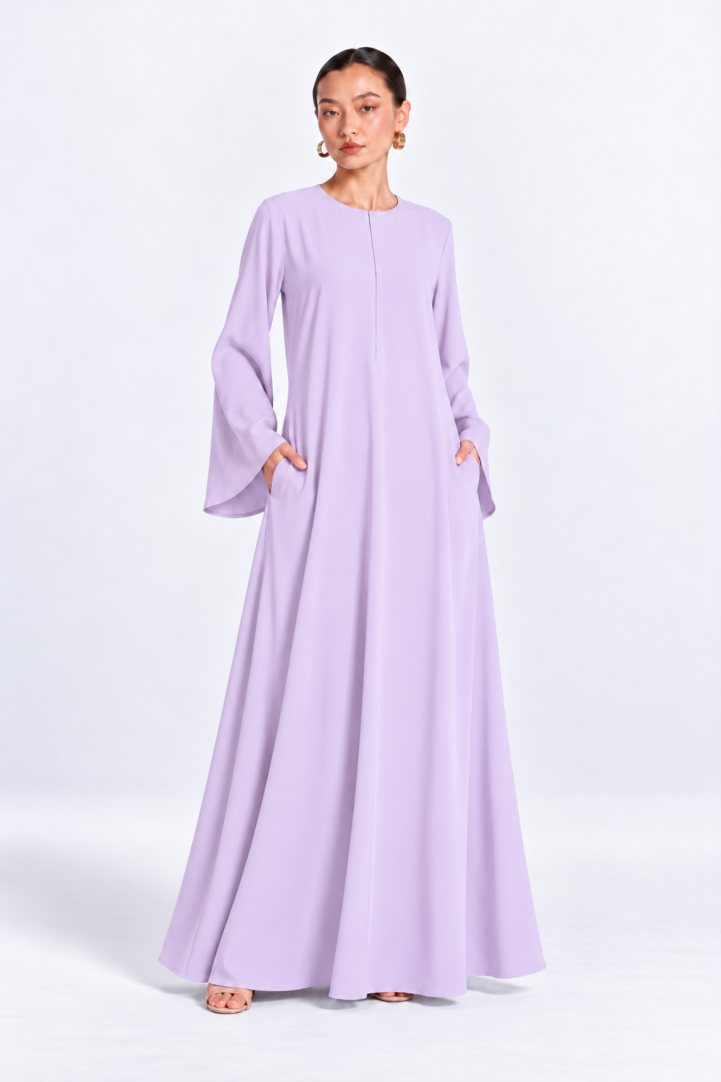 Basic Nidha Abaya Inner in Lilac