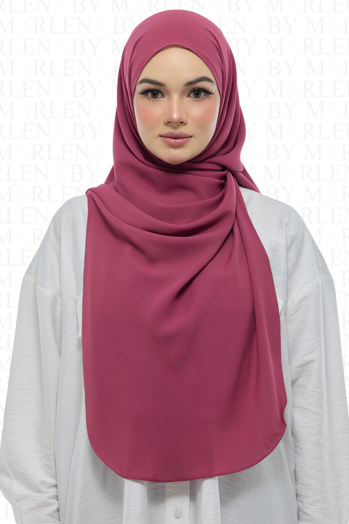 Leya Curved Tie Back Korean Chiffon Shawl