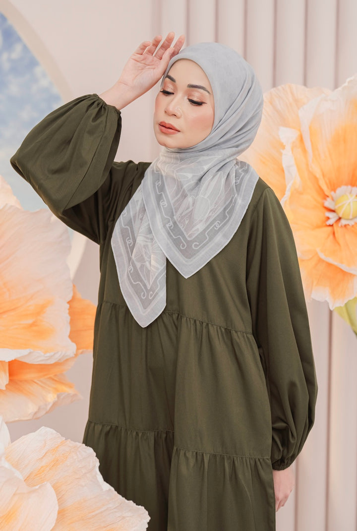 Lucy Tiered Dress in Olive Green