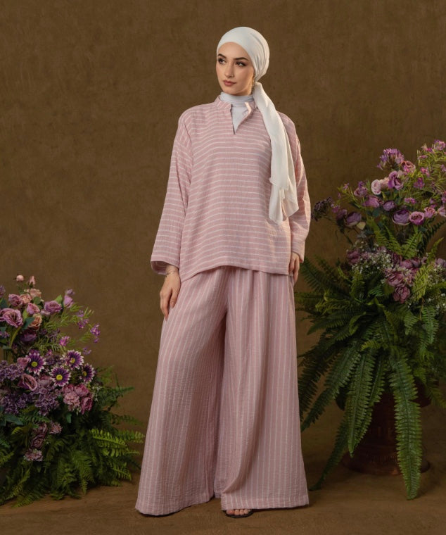 Selma Stripe Crinkle Pants Set