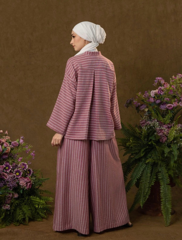 Selma Stripe Crinkle Pants Set