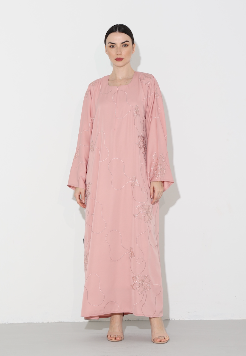 Musheera Abaya in Coral