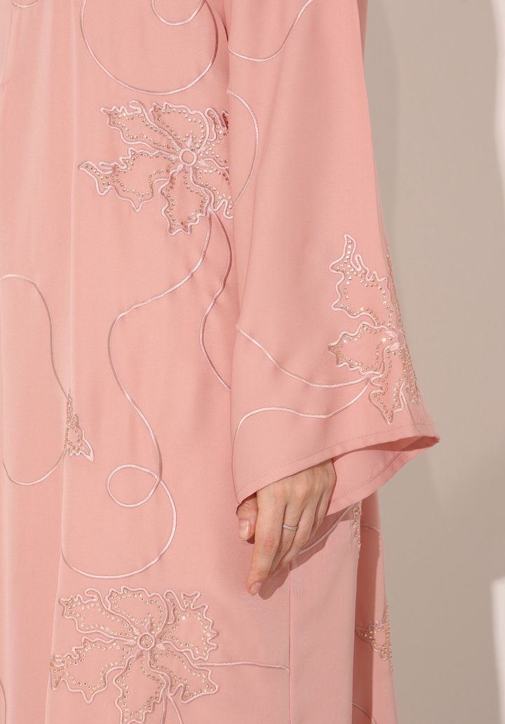 Musheera Abaya in Coral