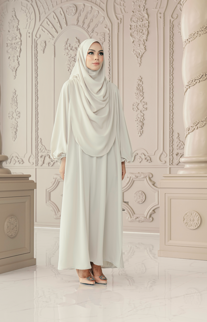 Batch IV : Warda Khimar Set in Cream