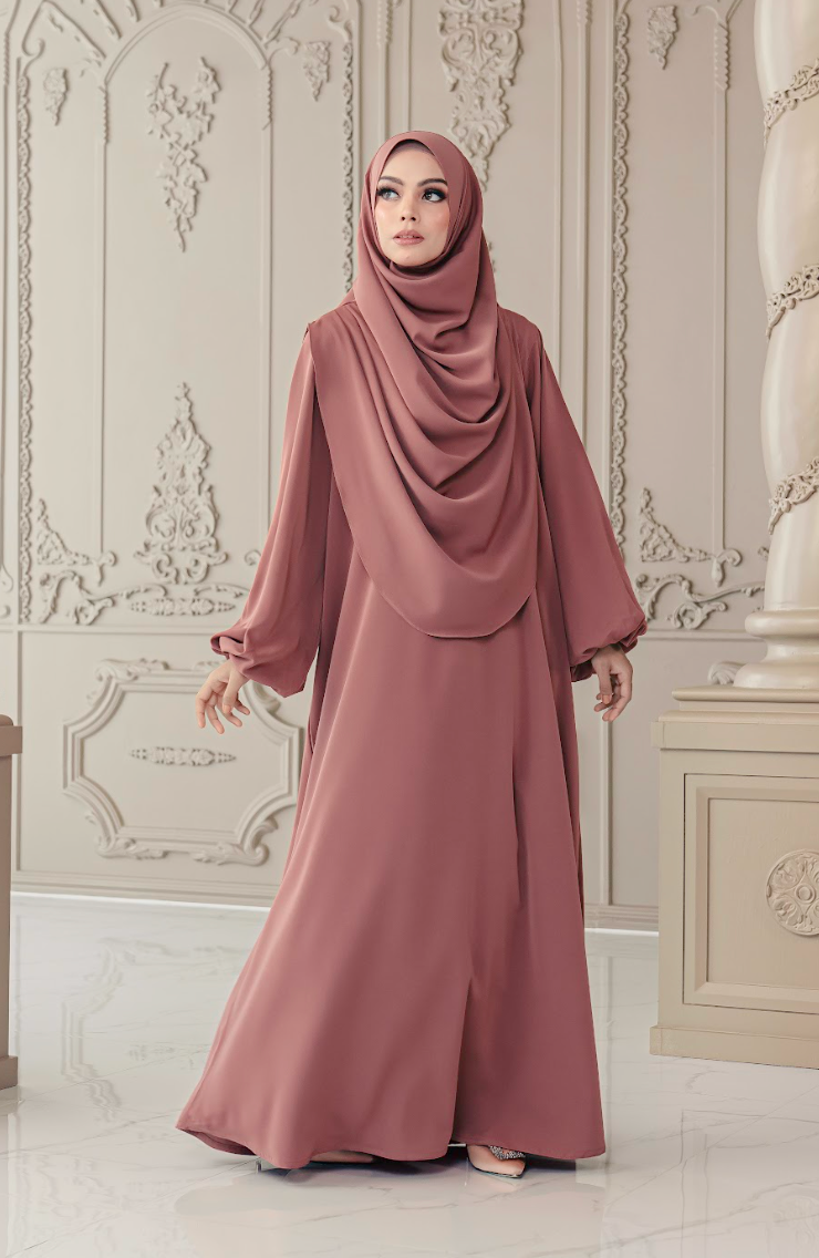 Warda Khimar Umrah Set in Dusty Rose