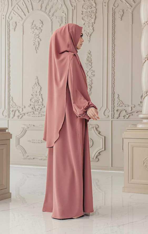 Warda Khimar Umrah Set in Dusty Rose