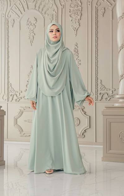 Batch IV : Warda Khimar Set in Mint