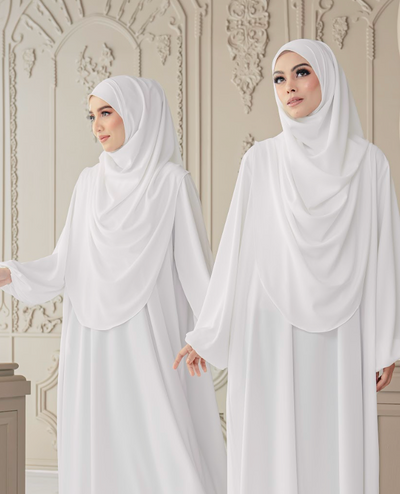 Warda Khimar Set in White