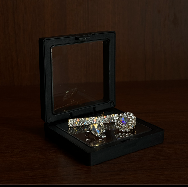 Aura Trilogy Crystal Korean Brooch - Free Heart Crystal Petite Brooch