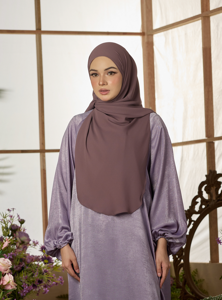 Leya Curved Tie Back Korean Chiffon Shawl