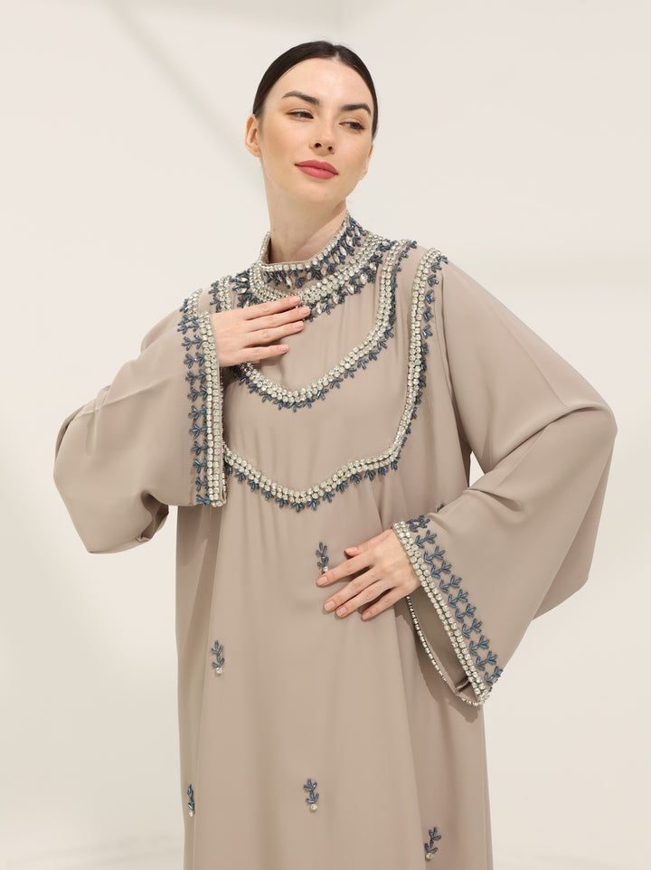 PO Luxe Series : Jeliqa Abaya in Beige