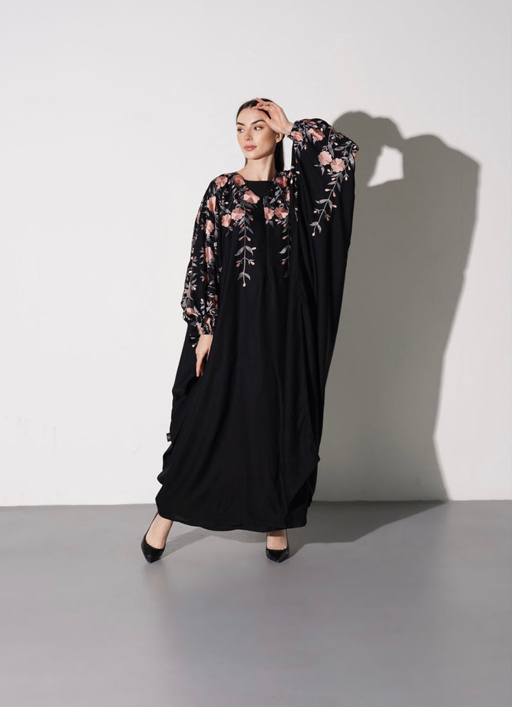 Rose Batwing Abaya