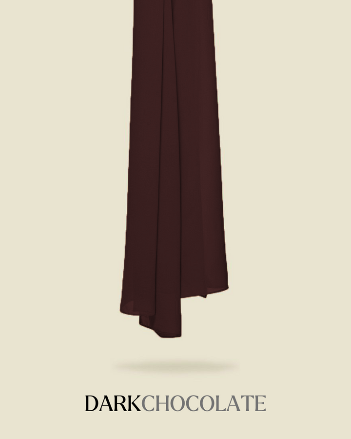 Leya Curved Tie Back Korean Chiffon Shawl