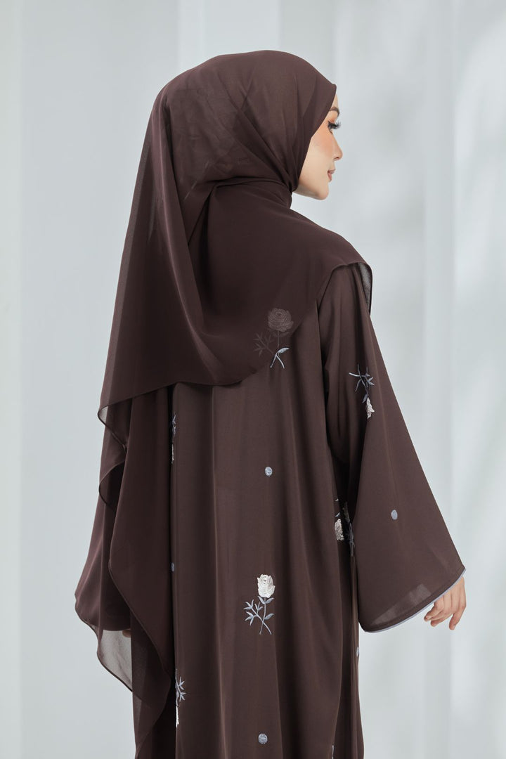 Ivory Abaya in Brown