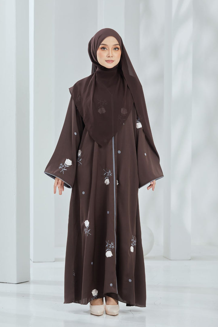 Ivory Abaya in Brown
